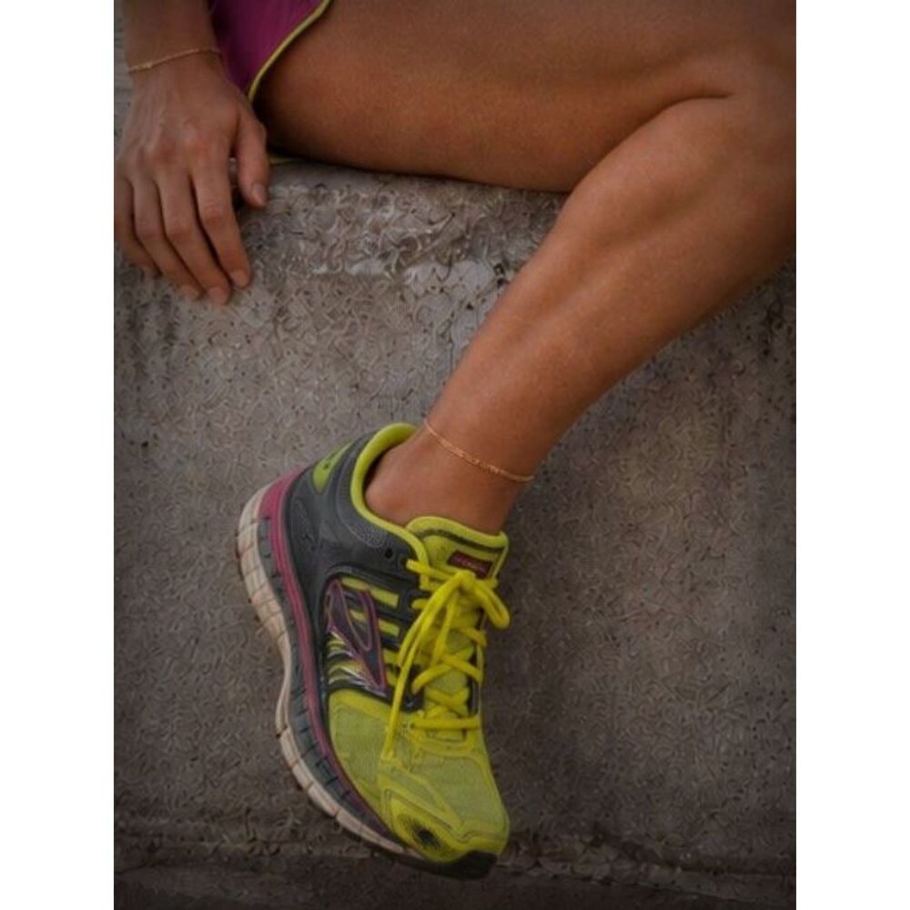 Brooks Glycerin 11 Sneaker Women's US 7.5 B Neon Yellow Gray Running Shoes